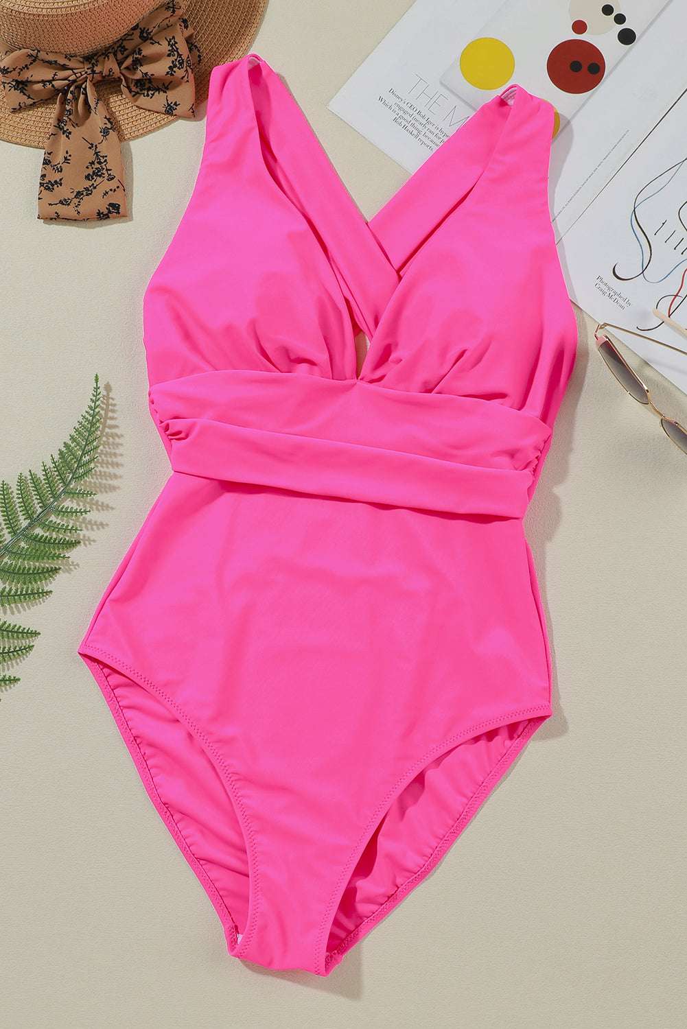 Crisscross Wide Strap One Piece Swimwear - Stylish and Trendy Women's Fashion from Chic Yana's Fashion