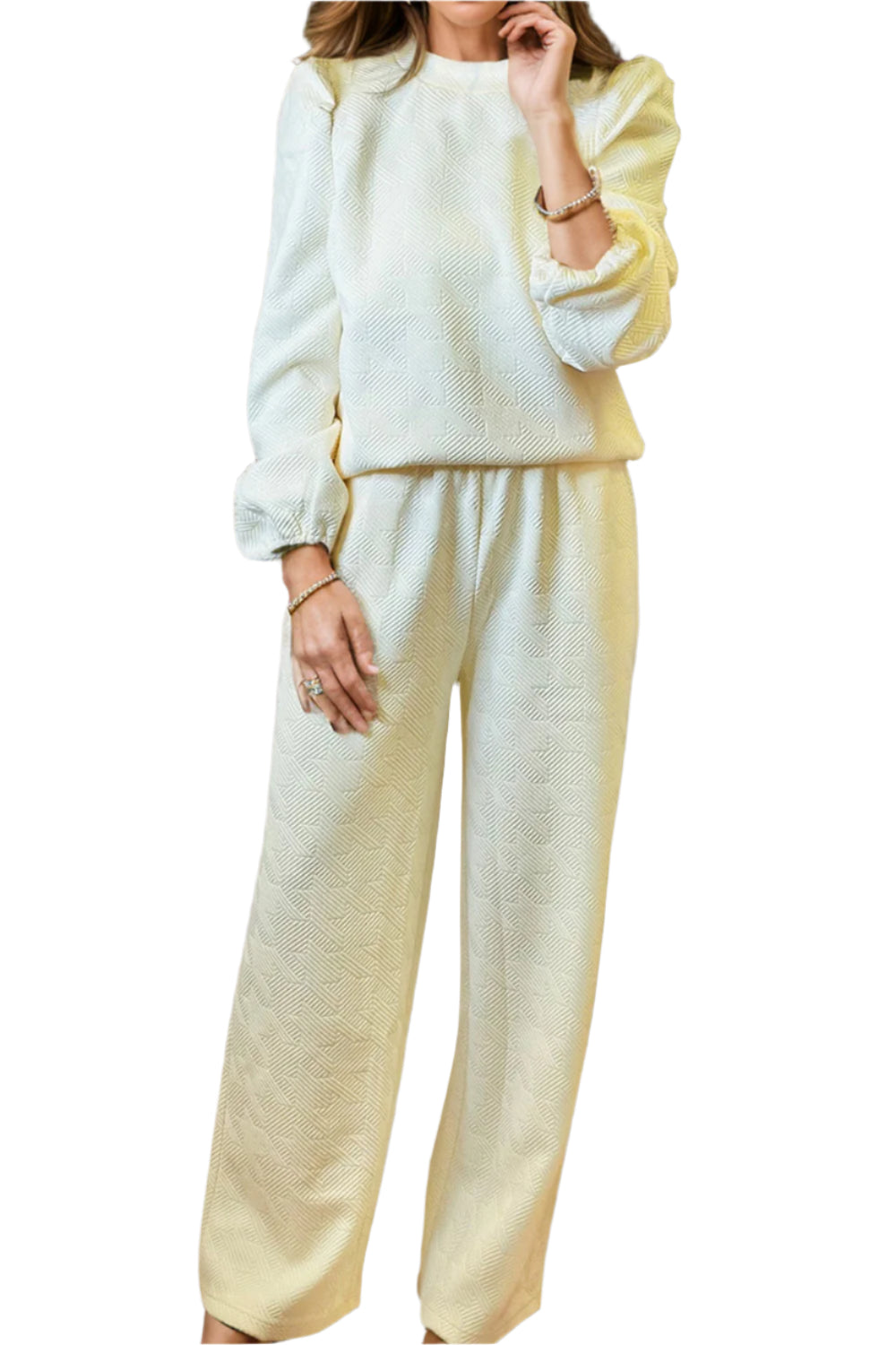 Round Neck Long Sleeve Top and Pants Set – Chic Yana’s Fashion