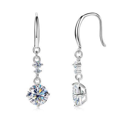 2 Carat Moissanite 925 Sterling Silver Earrings - Chic Yana's Fashion