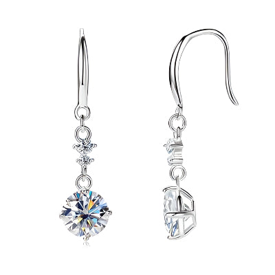 2 Carat Moissanite 925 Sterling Silver Earrings - Chic Yana's Fashion