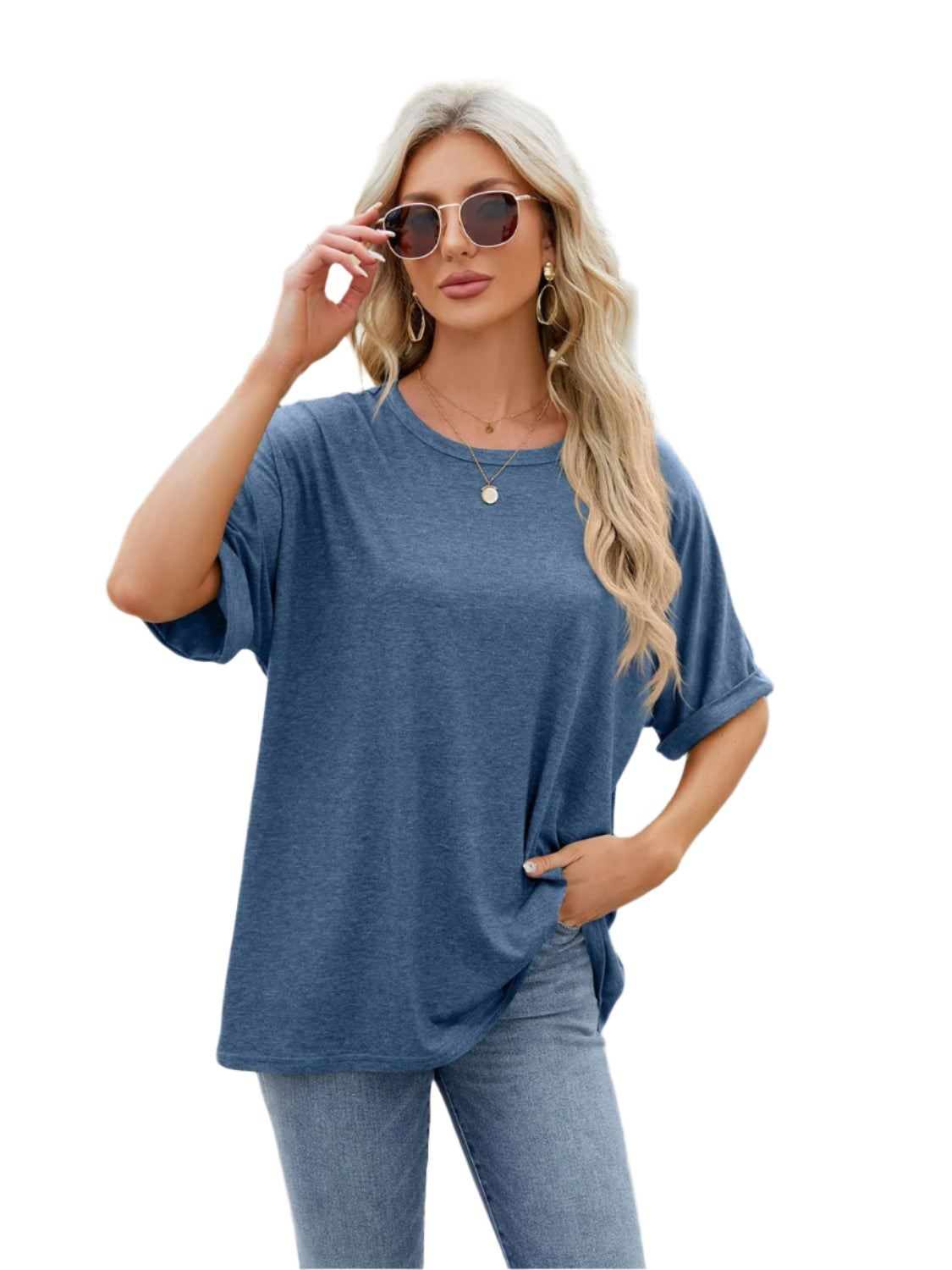 Florira Round Neck Half Sleeve T-Shirt - High-Quality Fashion | Chic Yana