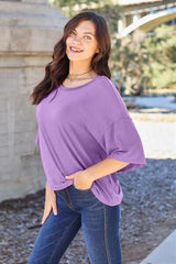 Basic Bae Bamboo Full Size Round Neck Drop Shoulder T Shirt - Chic Yana's Fashion