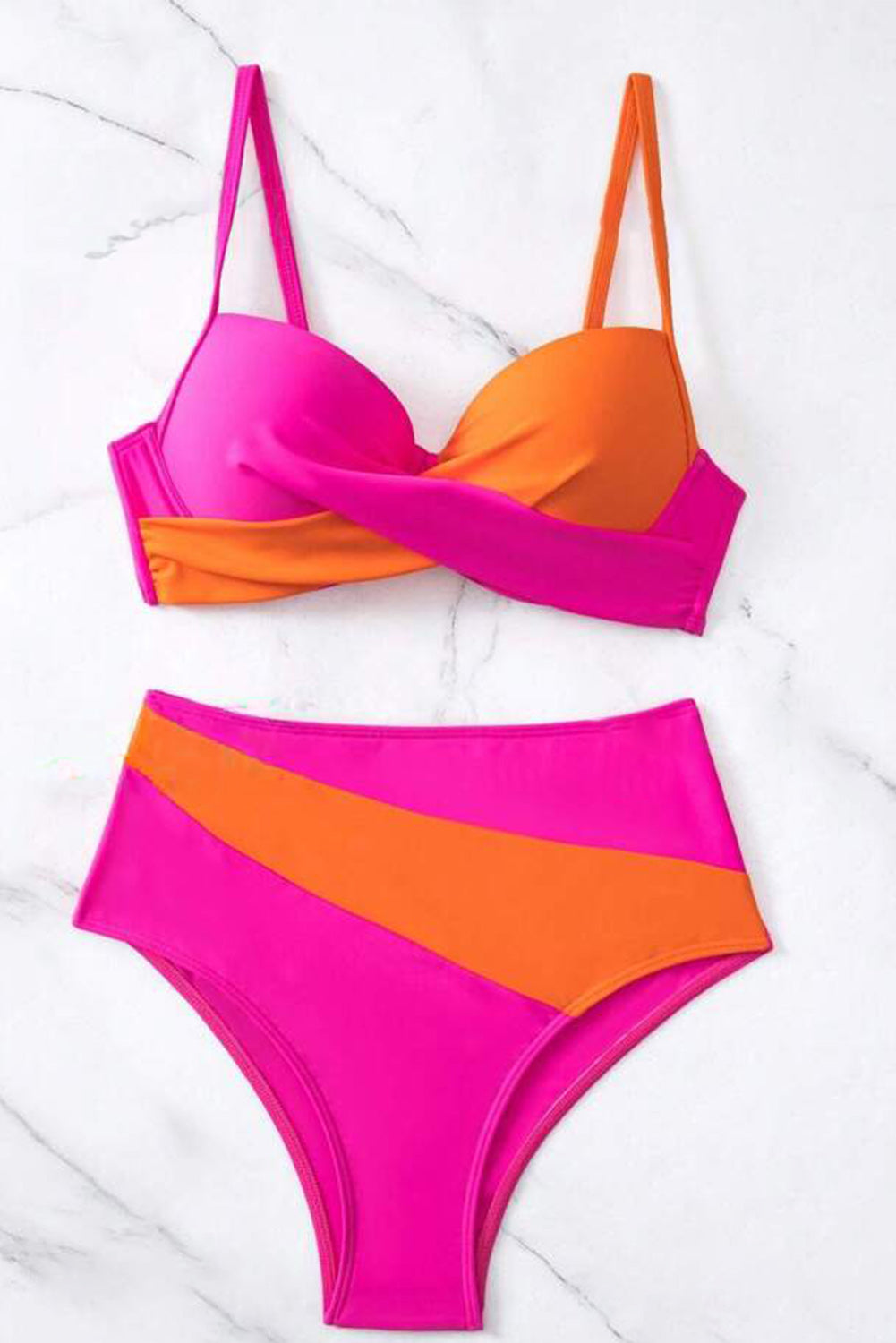 Contrast Sweetheart Neck Bikini Set - Stylish and Trendy Women's Fashion from Chic Yana's Fashion