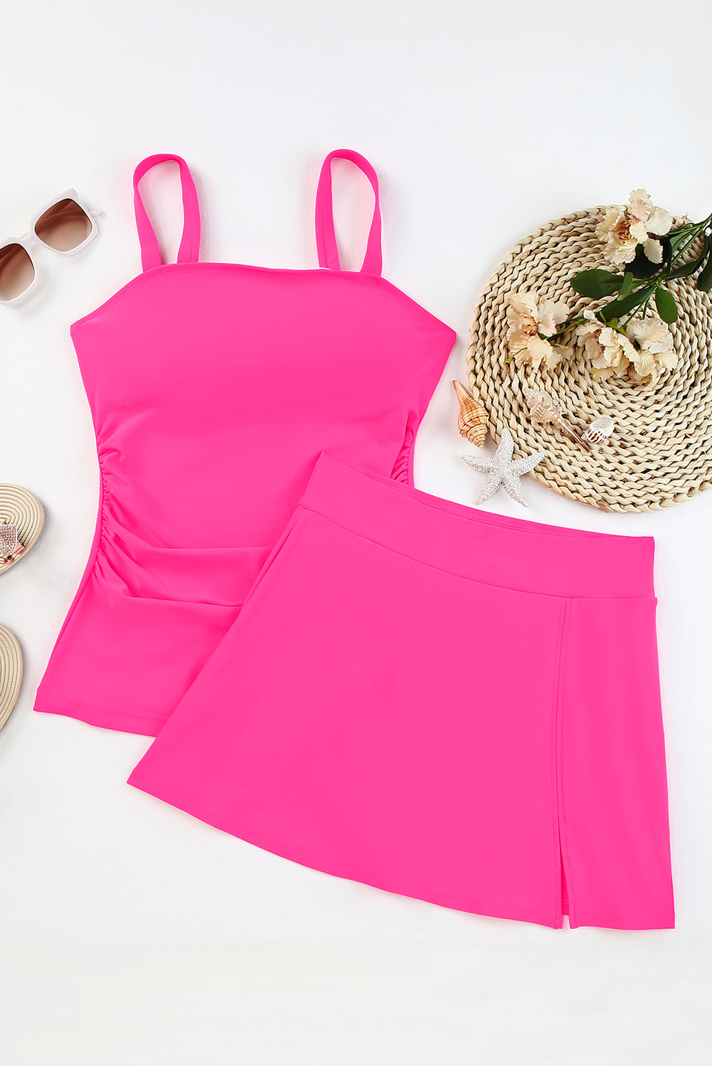 Square Neck Top And Skirt Swim Set - Stylish and Trendy Women's Fashion from Chic Yana's Fashion