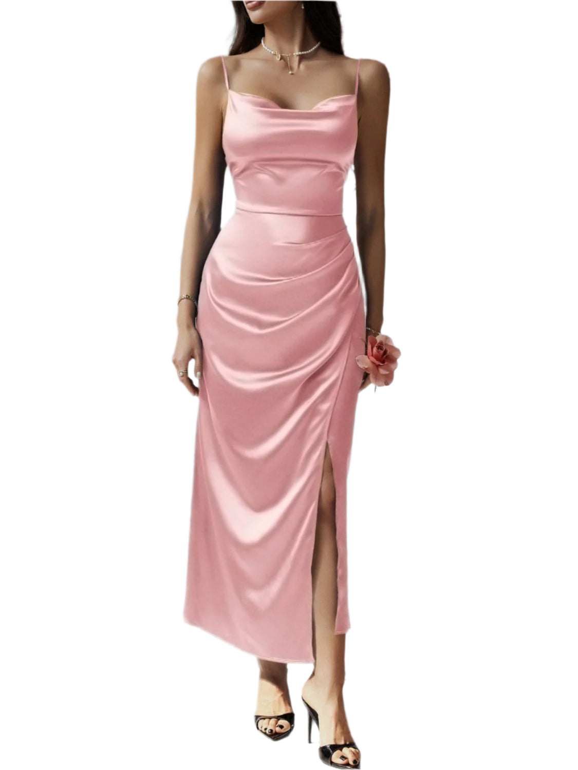Devine Slit Ruched Maxi Cami Dress - High-Quality Fashion | Chic Yana