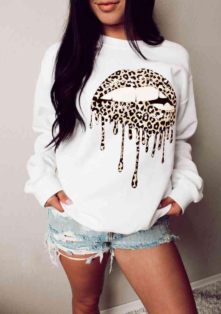 Graphic Dropped Shoulder Round Neck Sweatshirt - Chic Yana's Fashion