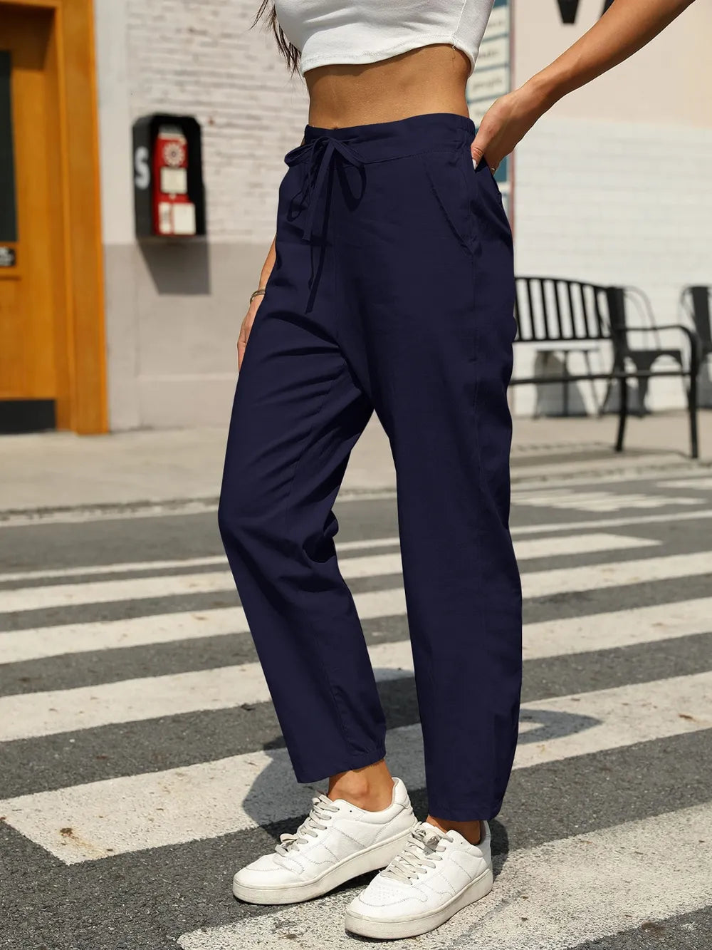 Elastic Waist Tapered Pants – stylish women's fashion from Chic Yana's Fashion