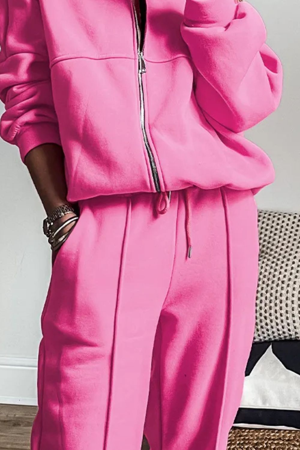 Zip Up Long Sleeve Top and Pants Set – Chic Yana’s Fashion
