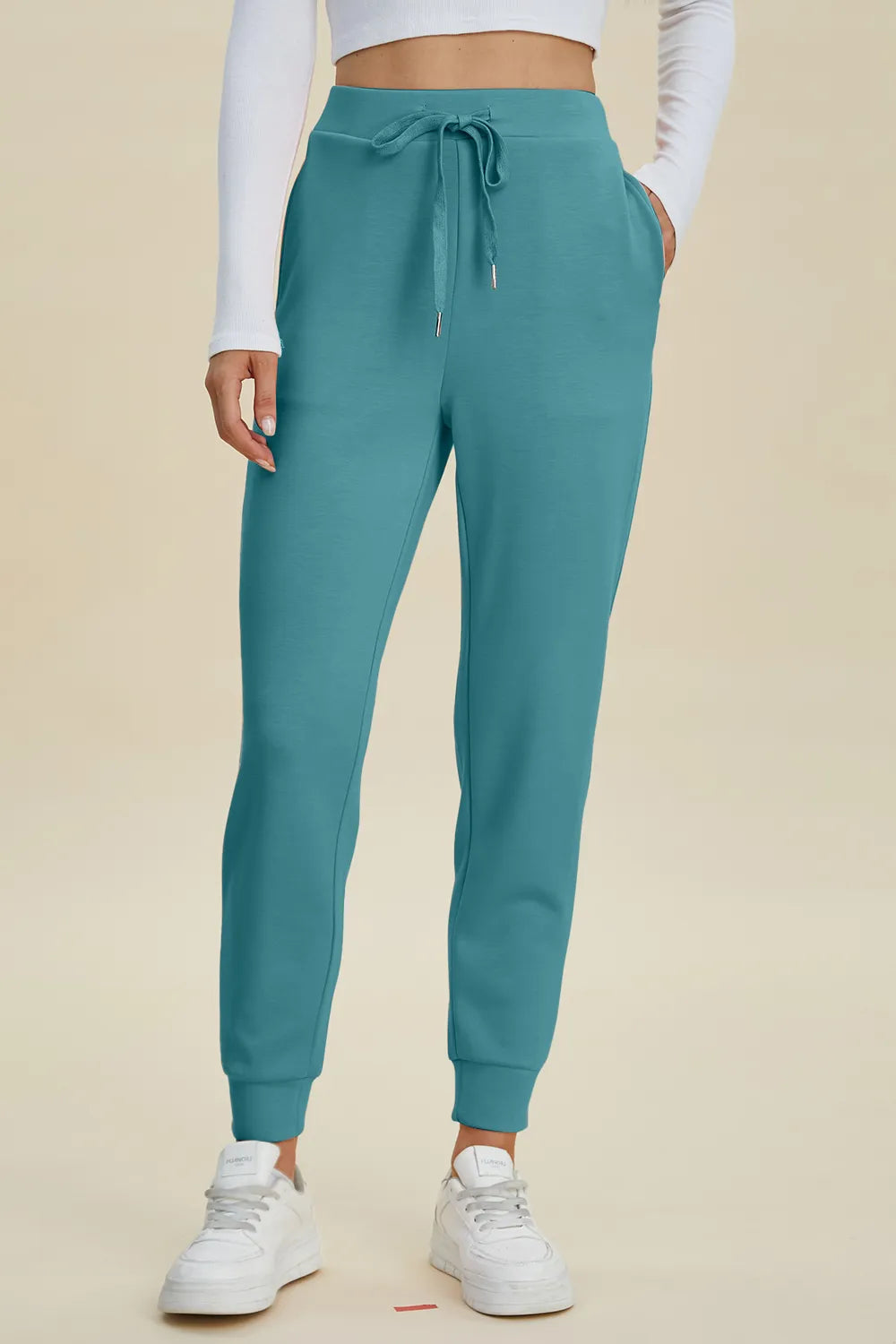 Basic Bae Full Size Air Scuba Drawstring High Waist Joggers – stylish women's fashion from Chic Yana's Fashion