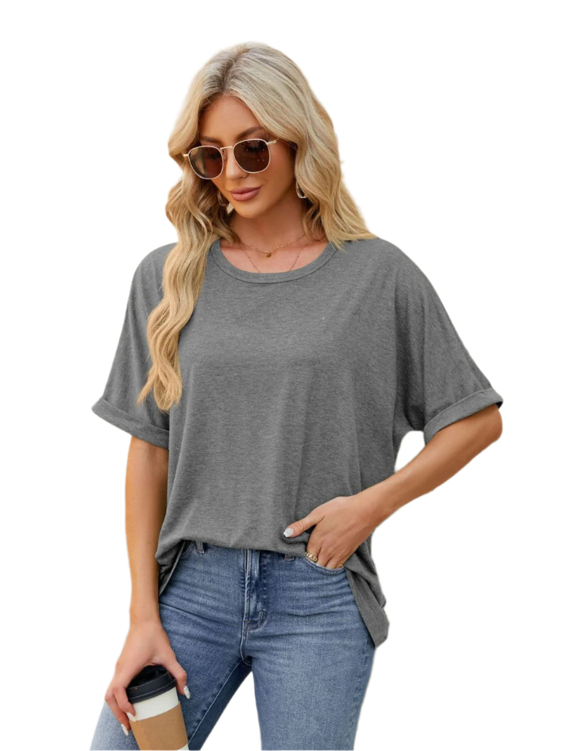 Florira Round Neck Half Sleeve T-Shirt - High-Quality Fashion | Chic Yana