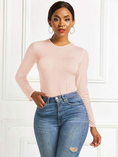 Round Neck Long Sleeve Bodysuit 2 - Chic Yana's Fashion