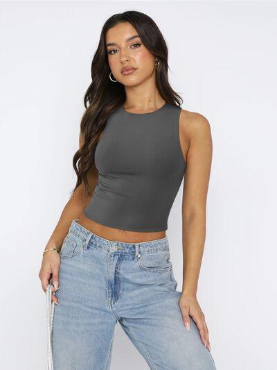 Round Neck Cropped Tank - Chic Yana's Fashion