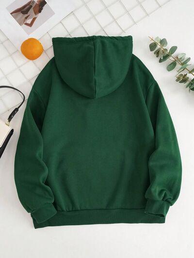 Drawstring Dropped Shoulder Hoodie - Chic Yana's Fashion