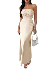 Devine Ruched Tube Maxi Dress - High-Quality Fashion | Chic Yana