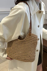 Openwork Woven Tote Bag - Chic Yana's Fashion