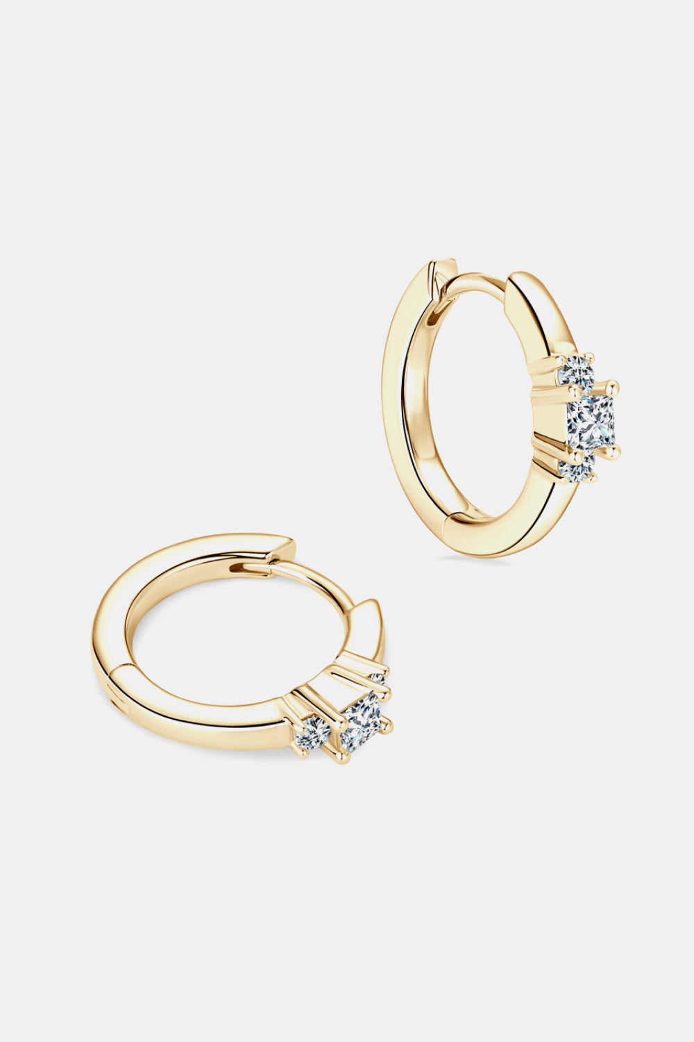 Moissanite 925 Sterling Silver Huggie Earrings - Fashion Jewelry by Chic Yana's Fashion