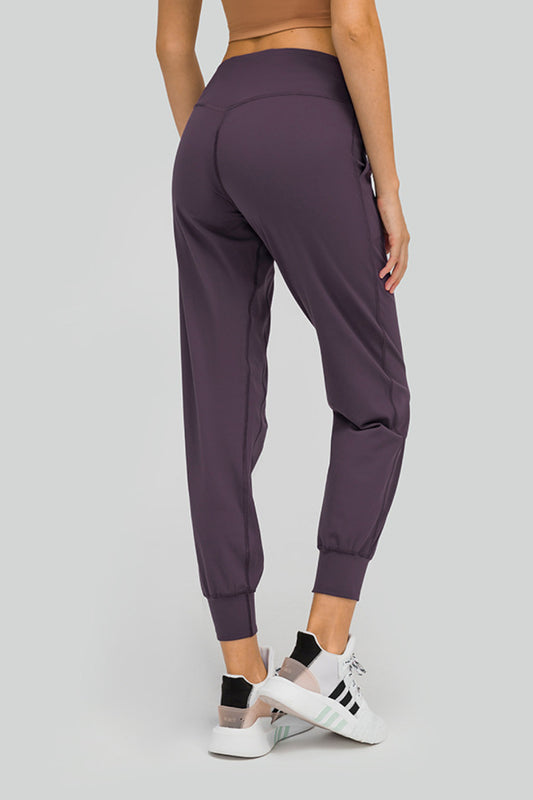 Millennia Wide Waistband Slant Pocket Pants - Activewear by Chic Yana's Fashion