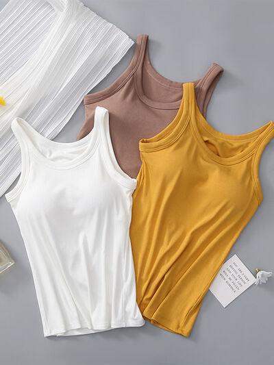 Round Neck Tank With Bra 1 - Chic Yana's Fashion