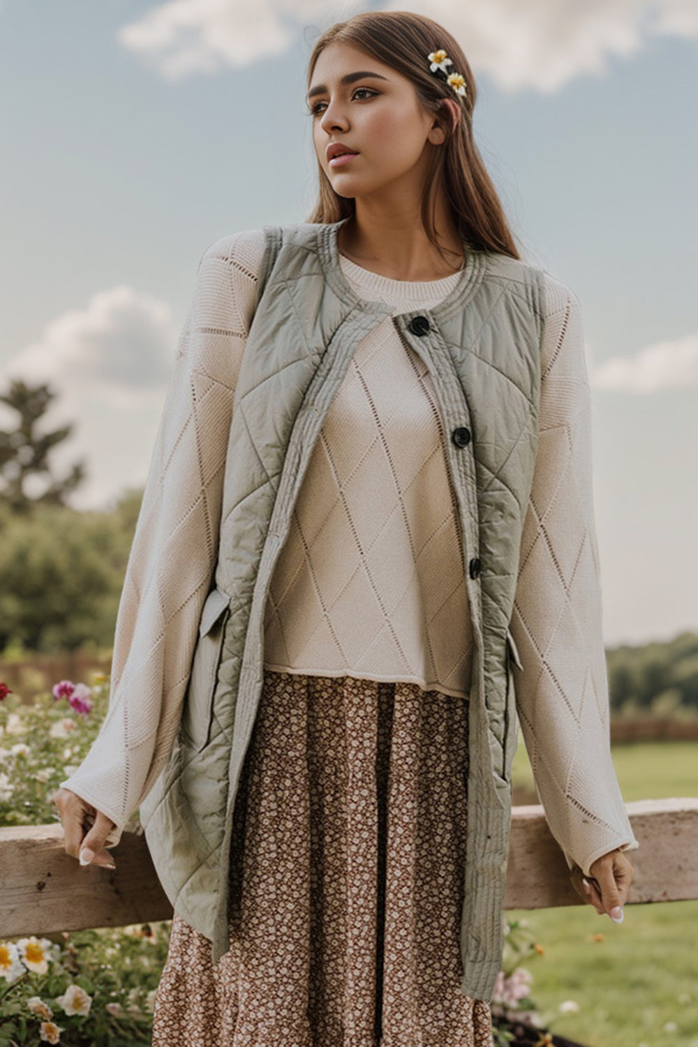 Button Up Pocketed Vest Coat - Chic Yana’s Fashion