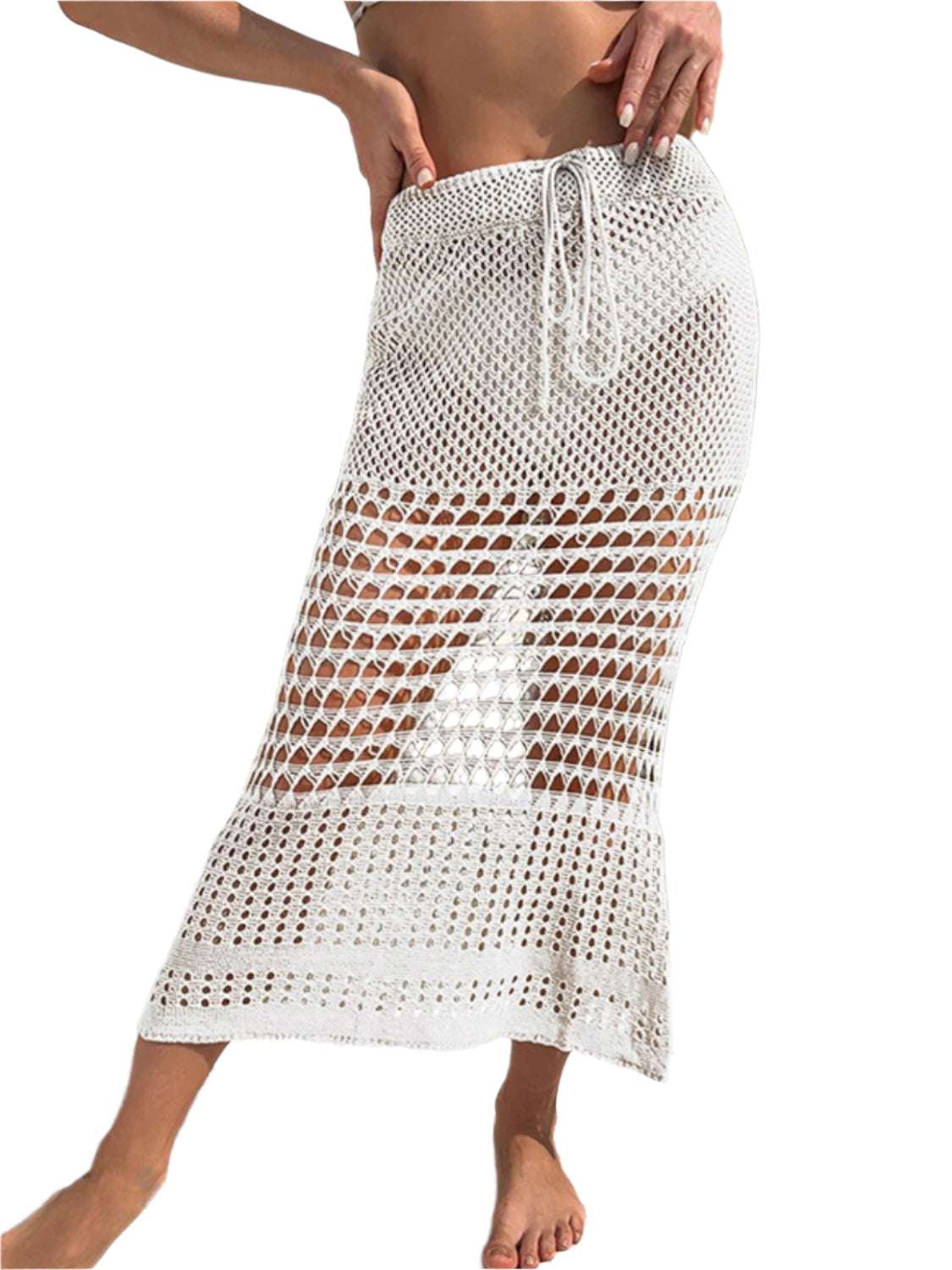 Tied Hollow Out Cover Up Skirt - Stylish and Trendy Women's Fashion from Chic Yana's Fashion