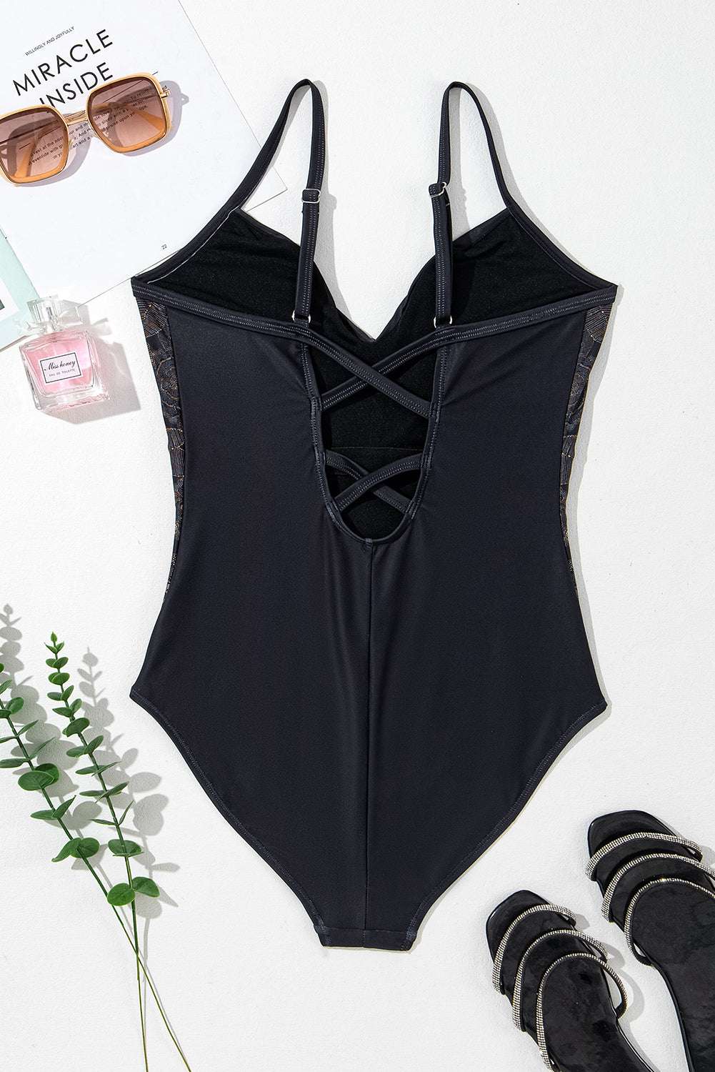 Embroidered V Neck One Piece Swimwear - Stylish and Trendy Women's Fashion from Chic Yana's Fashion