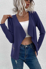 Open Front Zipper Pocket Cardigan - Chic Yana's Fashion