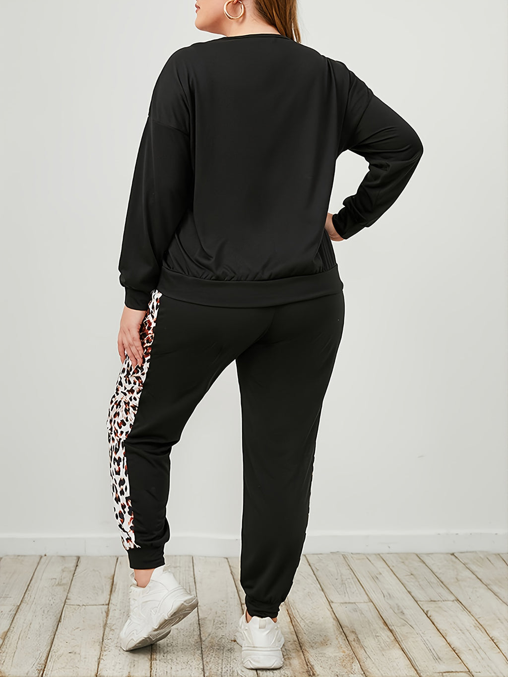 Plus Size Leopard Sweatshirt and Sweatpants Set – Chic Yana’s Fashion