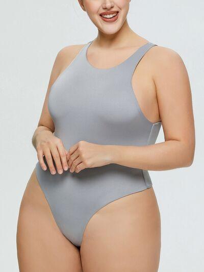 Full Size Round Neck Wide Strap Bodysuit - Chic Yana's Fashion