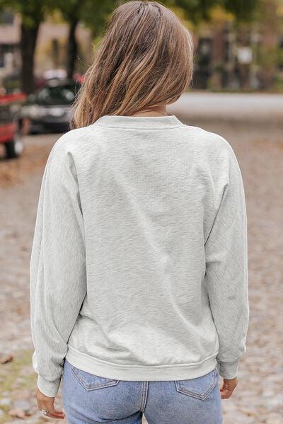 Surplice Long Sleeve Sweatshirt With Pocket - Chic Yana's Fashion