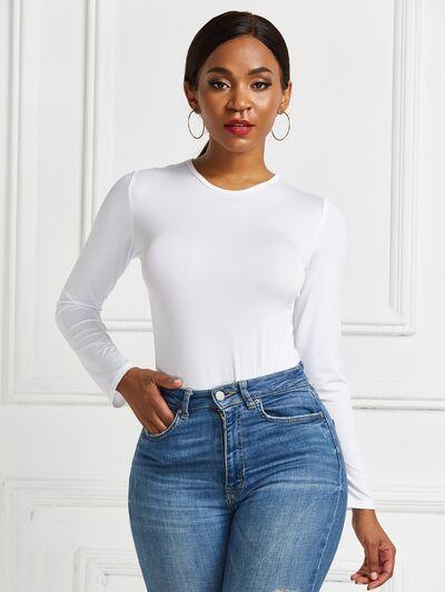 Round Neck Long Sleeve Bodysuit 2 - Chic Yana's Fashion