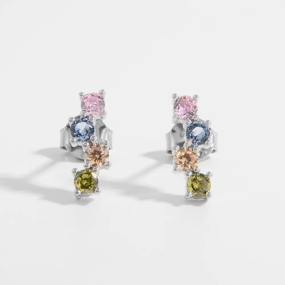 925 Sterling Silver Inlaid Zircon Earrings - Fashion Jewelry by Chic Yana's Fashion