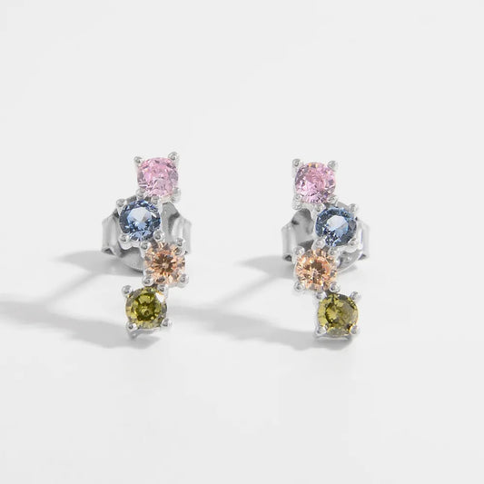 925 Sterling Silver Inlaid Zircon Earrings - Fashion Jewelry by Chic Yana's Fashion