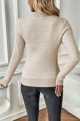 Mock Neck Long Sleeve Sweater - Chic Yana's Fashion