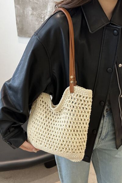 Openwork Woven Tote Bag - Chic Yana's Fashion