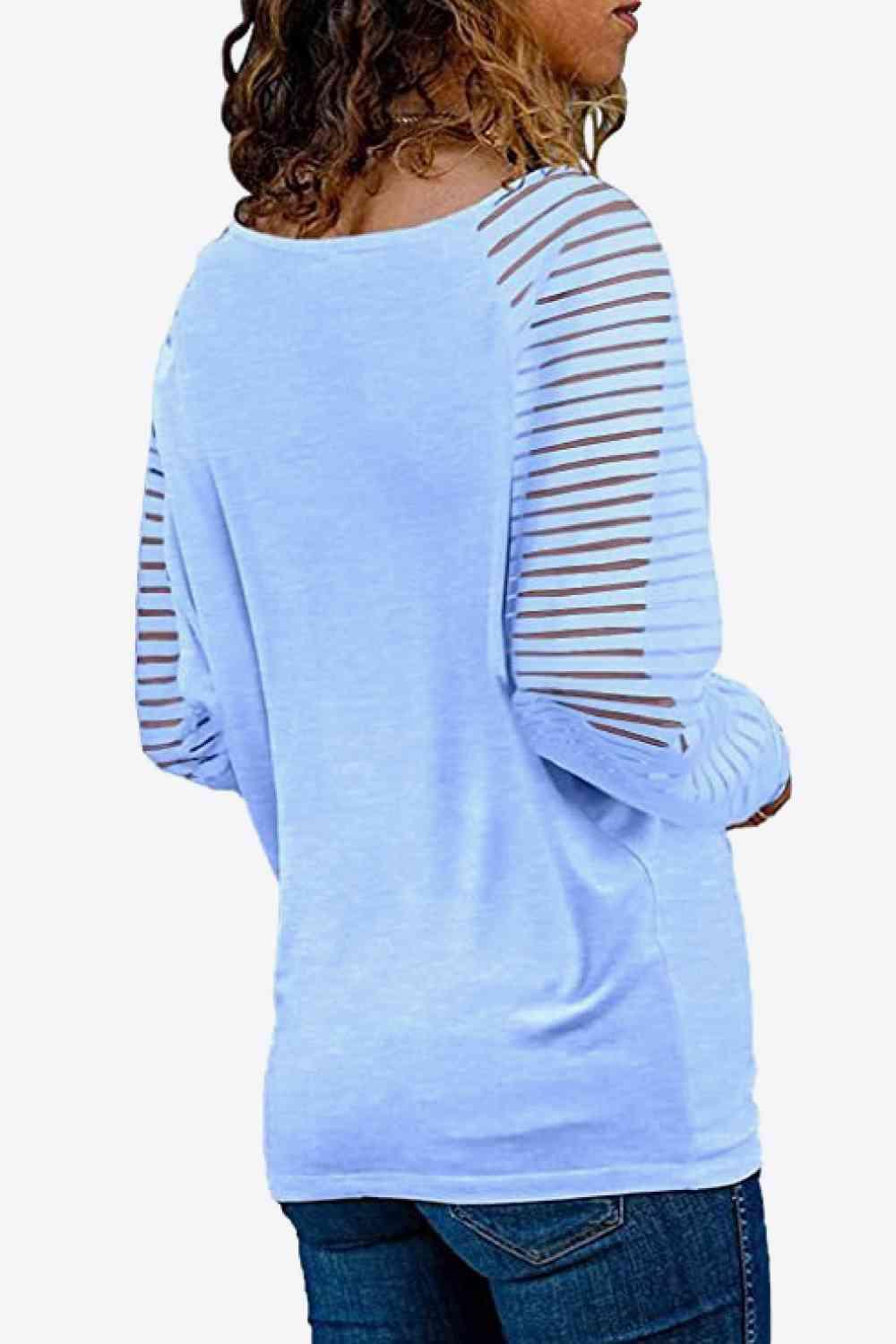 V Neck Long Raglan Sleeve Top - Chic Yana's Fashion