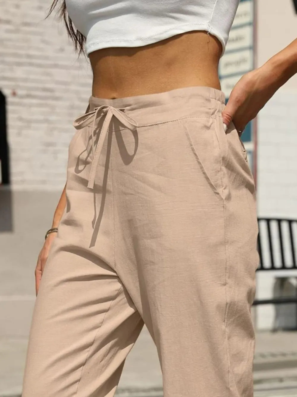 Elastic Waist Tapered Pants – stylish women's fashion from Chic Yana's Fashion