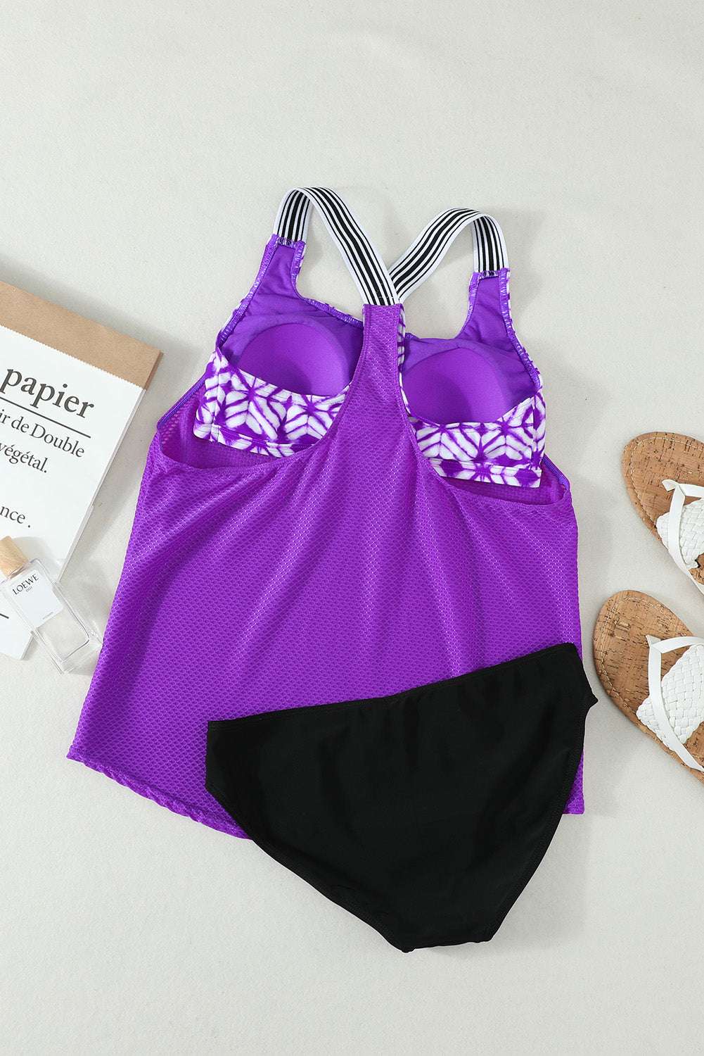 Scoop Neck Wide Strap Tankini Set - Stylish and Trendy Women's Fashion from Chic Yana's Fashion