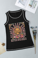 Graphic Round Neck Tank - Chic Yana's Fashion