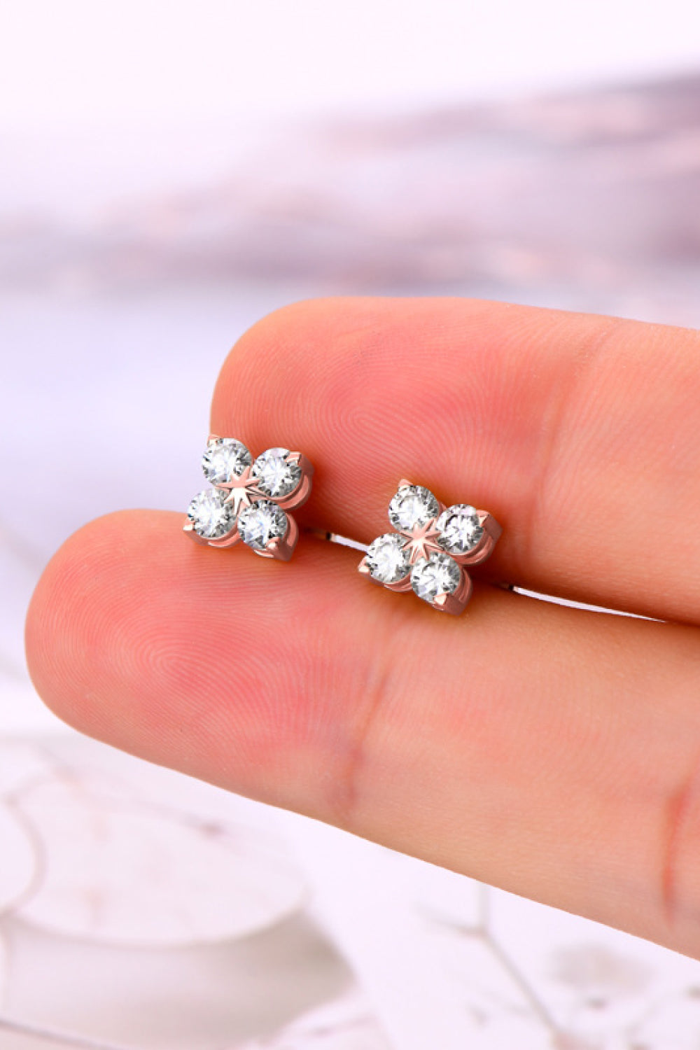 Moissanite 925 Sterling Silver Four-Leaf Clover Shape Earrings - Fashion Jewelry by Chic Yana's Fashion