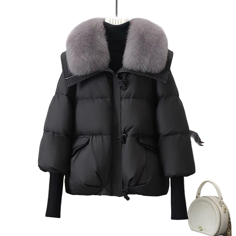 Chic Yana Fashion Women's Short Fur Collar Jacket