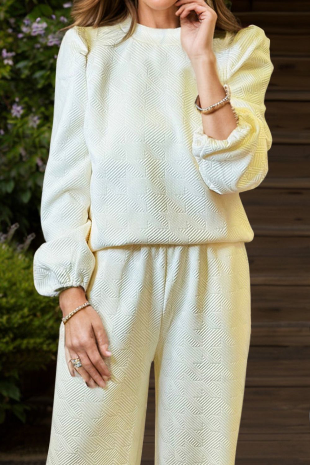 Round Neck Long Sleeve Top and Pants Set – Chic Yana’s Fashion