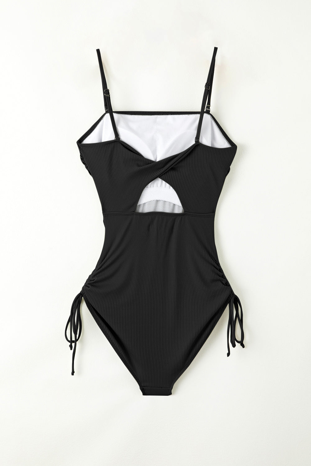 Drawstring Spaghetti Strap One Piece Swimwear - Stylish and Trendy Women's Fashion from Chic Yana's Fashion