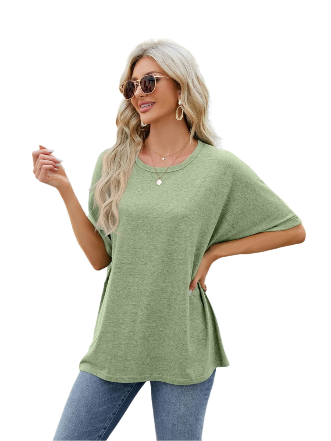 Florira Round Neck Half Sleeve T-Shirt - High-Quality Fashion | Chic Yana