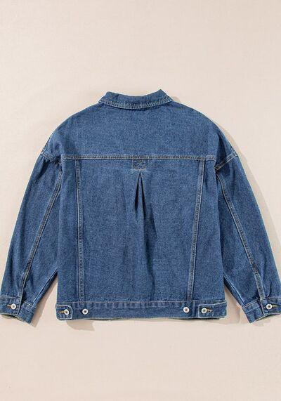 Pocketed Button Up Denim Jacket - Chic Yana's Fashion