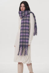 Fringe Plaid Polyester Scarf - Chic Yana's Fashion