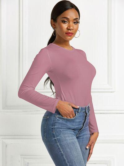 Round Neck Long Sleeve Bodysuit 3 - Chic Yana's Fashion