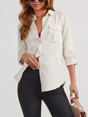 Button Up Collared Neck Denim Top - Chic Yana's Fashion