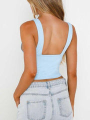 Wide Strap V Neck Tank - Chic Yana's Fashion