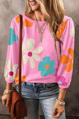 Printed Round Neck Top - Chic Yana's Fashion