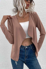 Open Front Zipper Pocket Cardigan - Chic Yana's Fashion